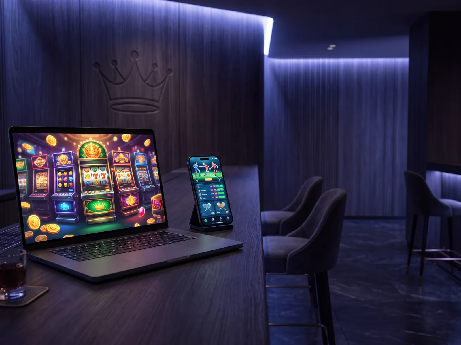 Prince Casino lobby and sportsbook on laptop and phone